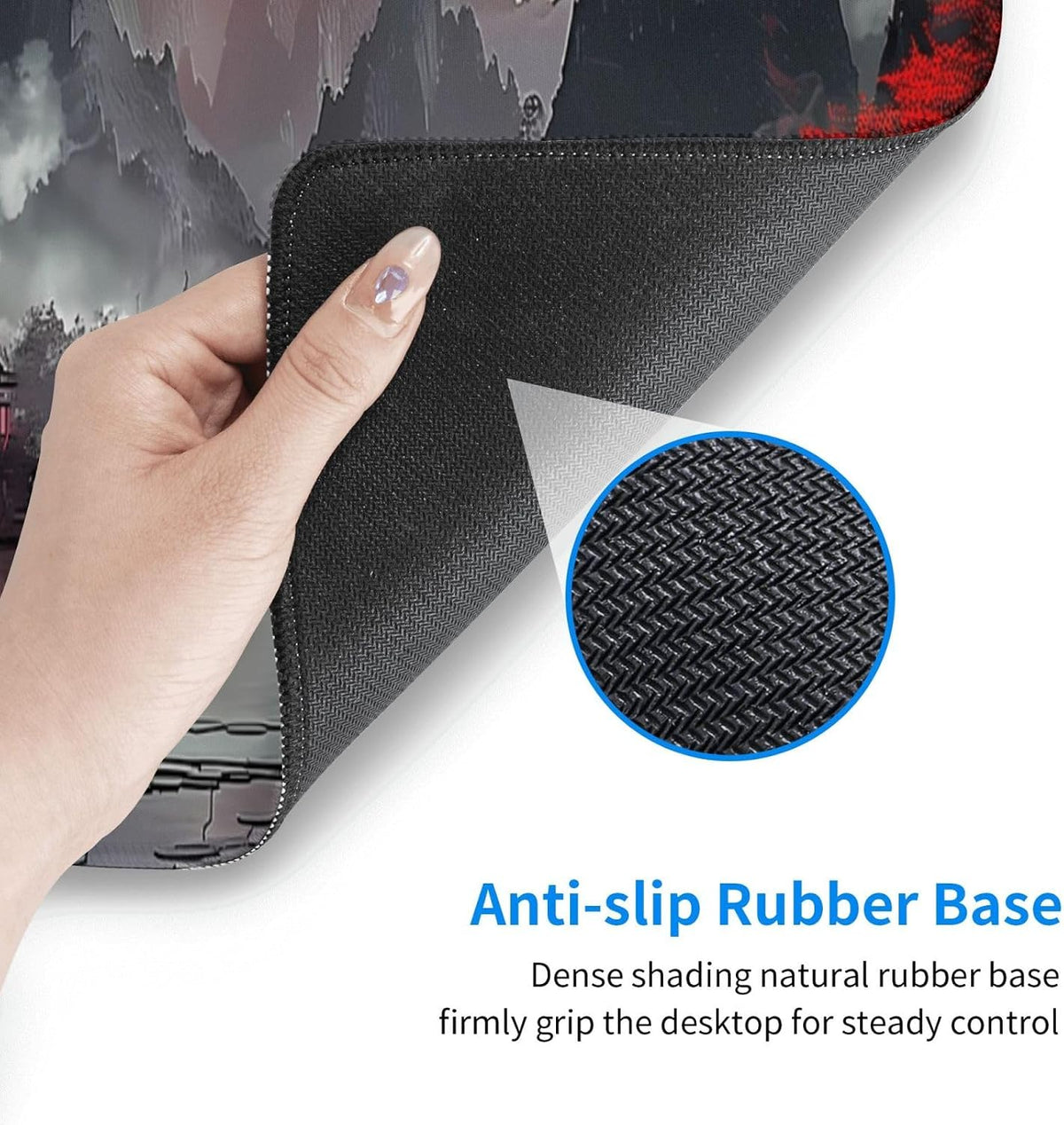 Japanese Mouse Pad, Large Japanese Desk Mat, XL Anime Gaming Keyboard Mat, Non-Slip Rubber Base, Big Extended Desk Protector for Home Office, 31.5”x11.8” - Colors B