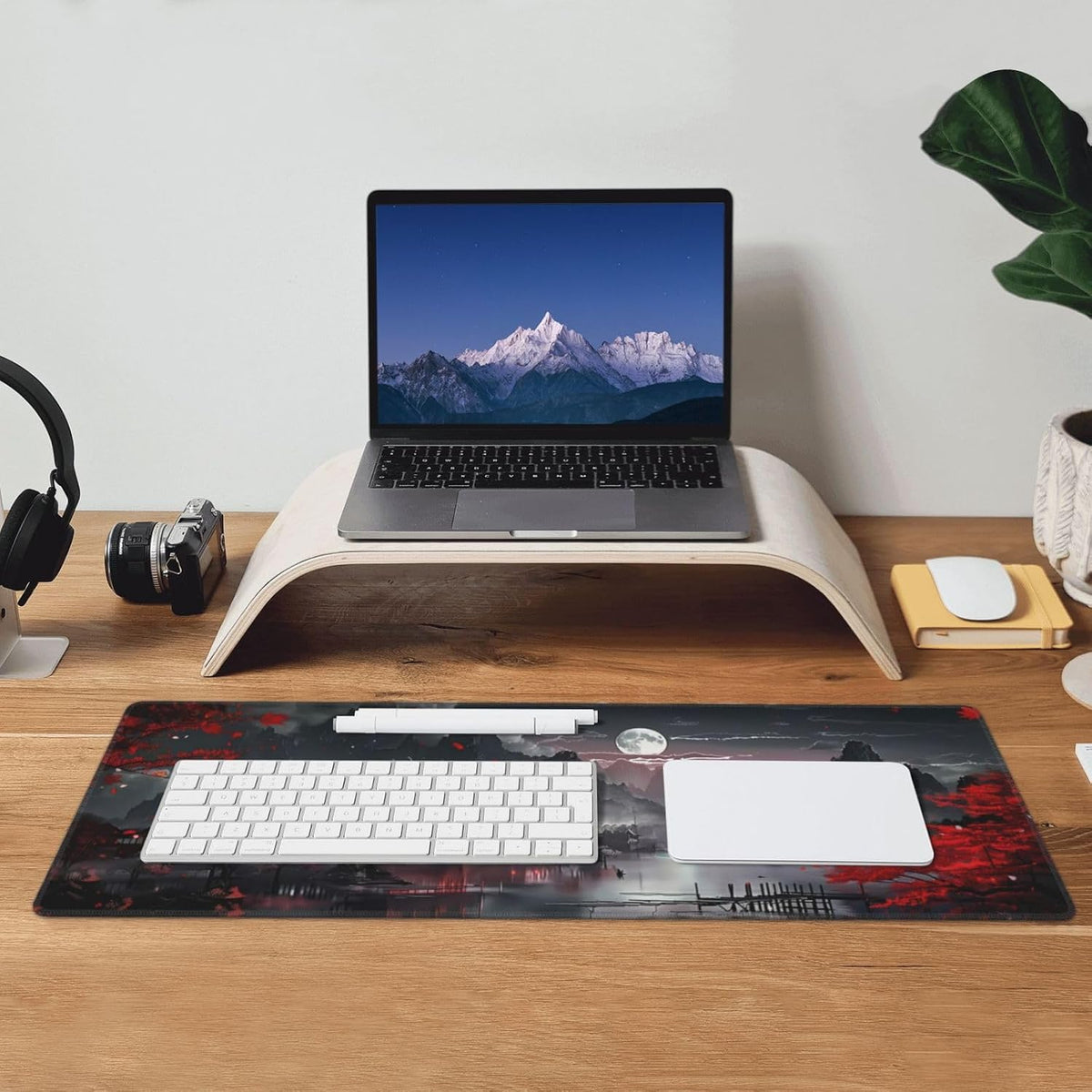 Japanese Mouse Pad, Large Japanese Desk Mat, XL Anime Gaming Keyboard Mat, Non-Slip Rubber Base, Big Extended Desk Protector for Home Office, 31.5”x11.8” - Colors B