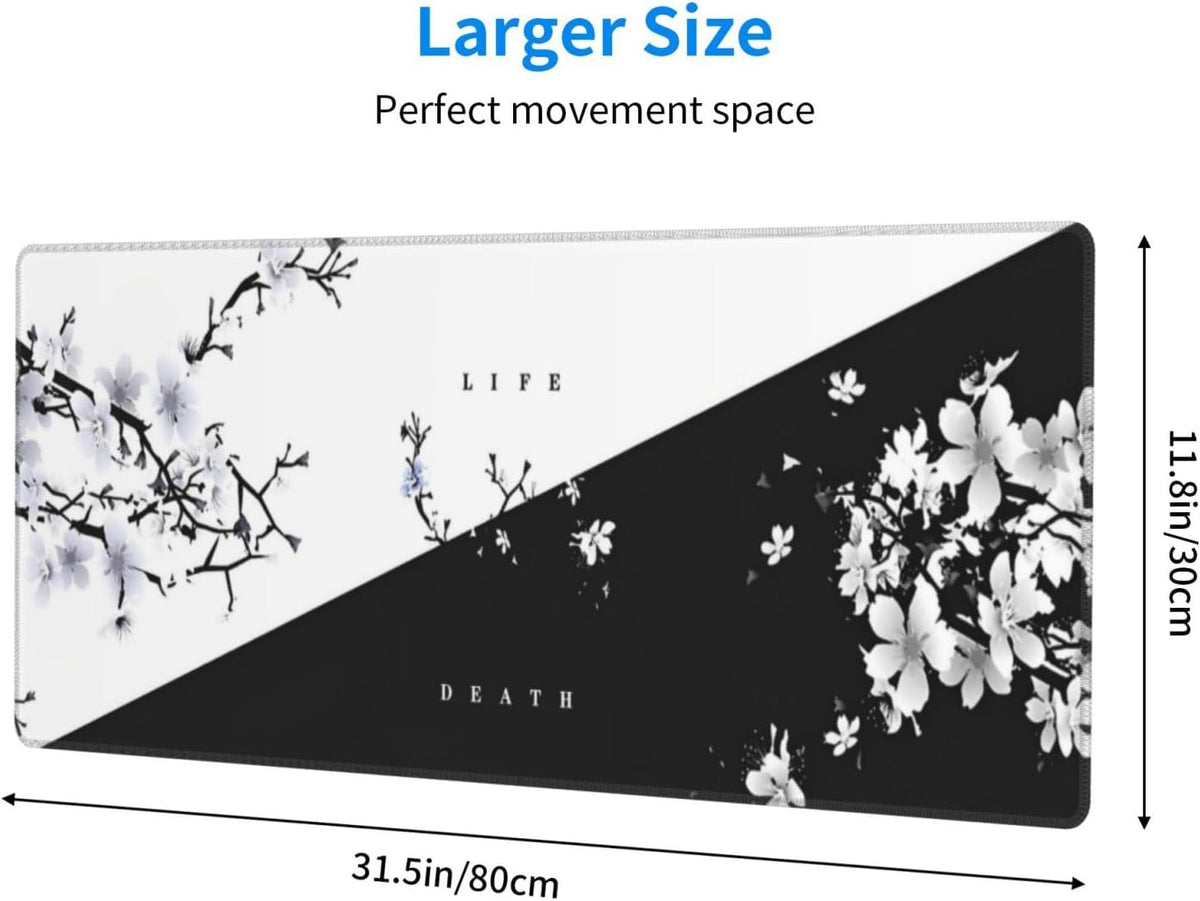 Japanese Mouse Pad, Large Japanese Desk Mat, XL Anime Gaming Keyboard Mat, Non-Slip Rubber Base, Big Extended Desk Protector for Home Office, 31.5”x11.8” - Colors B