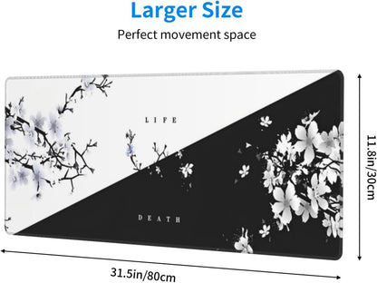 Japanese Mouse Pad, Large Japanese Desk Mat, XL Anime Gaming Keyboard Mat, Non-Slip Rubber Base, Big Extended Desk Protector for Home Office, 31.5”x11.8” - Colors B