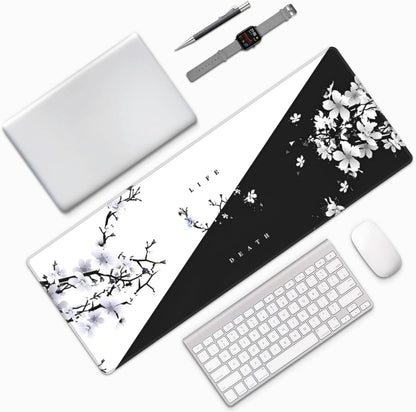 Japanese Mouse Pad, Large Japanese Desk Mat, XL Anime Gaming Keyboard Mat, Non-Slip Rubber Base, Big Extended Desk Protector for Home Office, 31.5”x11.8” - Colors B