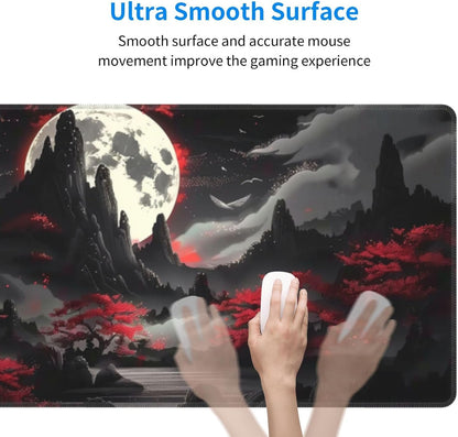 Japanese Mouse Pad, Large Japanese Desk Mat, XL Anime Gaming Keyboard Mat, Non-Slip Rubber Base, Big Extended Desk Protector for Home Office, 31.5”x11.8” - Colors B