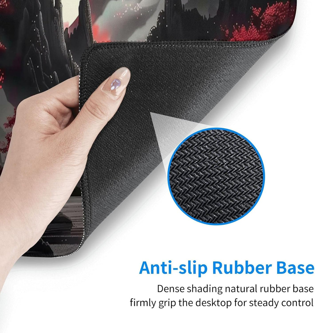 Japanese Mouse Pad, Large Japanese Desk Mat, XL Anime Gaming Keyboard Mat, Non-Slip Rubber Base, Big Extended Desk Protector for Home Office, 31.5”x11.8” - Colors B