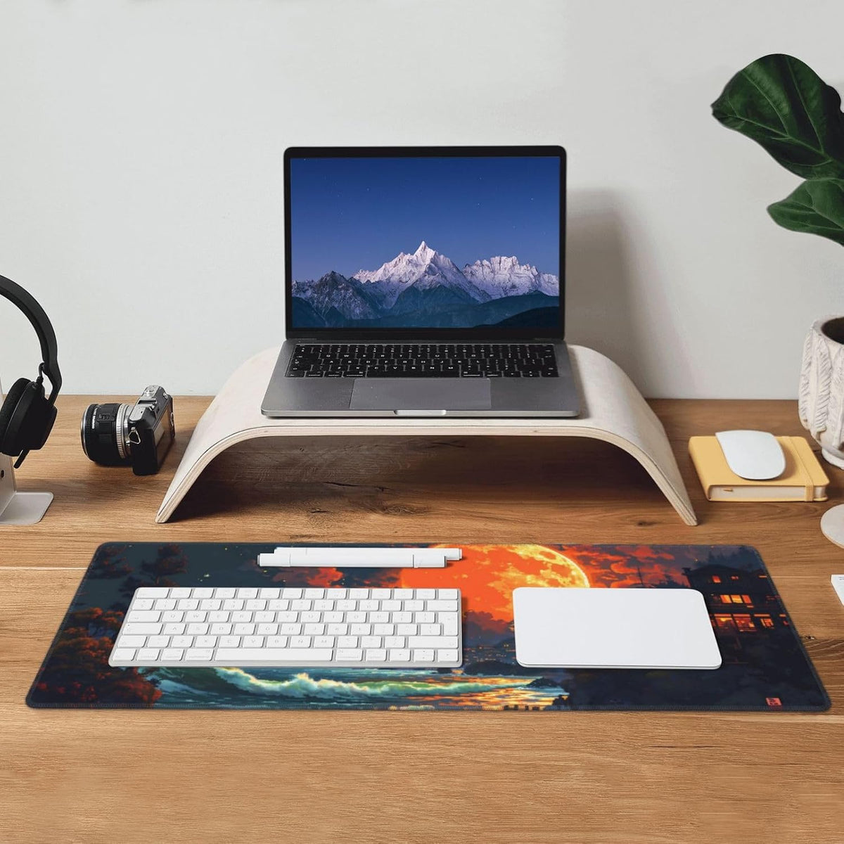 Japanese Mouse Pad, Large Japanese Desk Mat, XL Anime Gaming Keyboard Mat, Non-Slip Rubber Base, Big Extended Desk Protector for Home Office, 31.5”x11.8” - Colors B