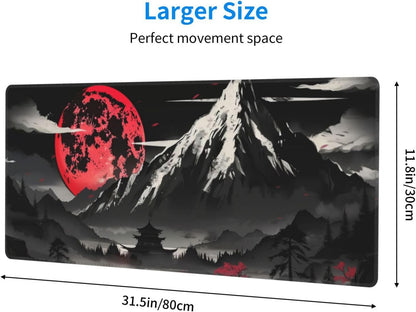 Japanese Mouse Pad, Large Japanese Desk Mat, XL Anime Gaming Keyboard Mat, Non-Slip Rubber Base, Big Extended Desk Protector for Home Office, 31.5”x11.8” - Colors B