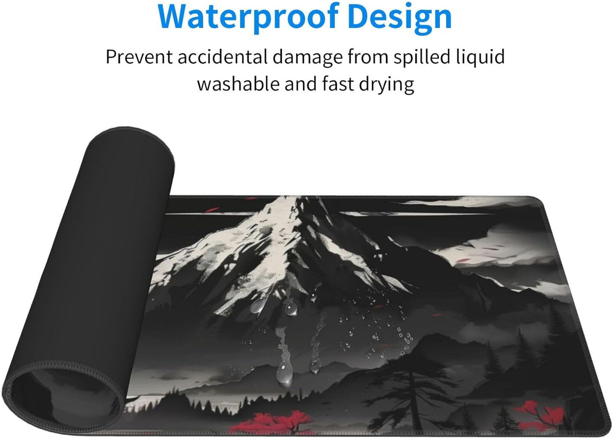 Japanese Mouse Pad, Large Japanese Desk Mat, XL Anime Gaming Keyboard Mat, Non-Slip Rubber Base, Big Extended Desk Protector for Home Office, 31.5”x11.8” - Colors B