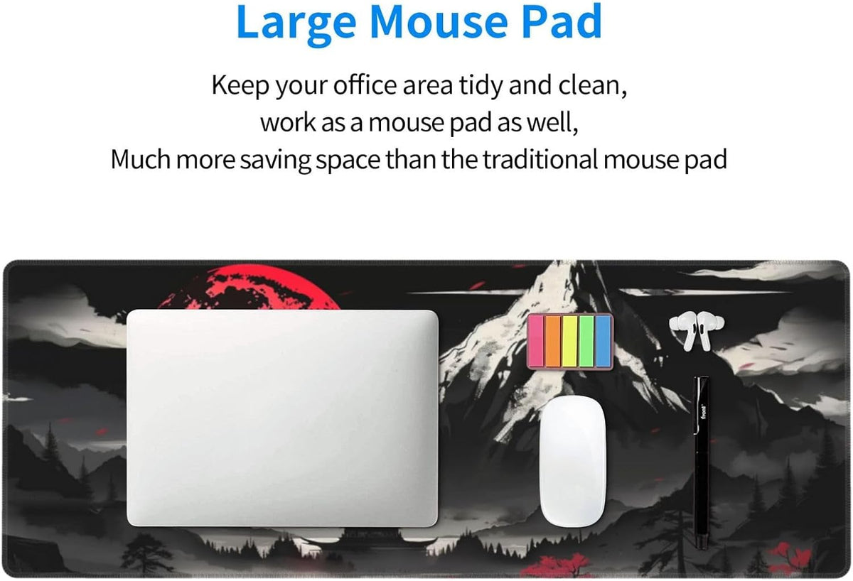 Japanese Mouse Pad, Large Japanese Desk Mat, XL Anime Gaming Keyboard Mat, Non-Slip Rubber Base, Big Extended Desk Protector for Home Office, 31.5”x11.8” - Colors B