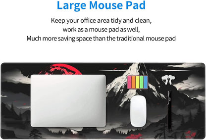 Japanese Mouse Pad, Large Japanese Desk Mat, XL Anime Gaming Keyboard Mat, Non-Slip Rubber Base, Big Extended Desk Protector for Home Office, 31.5”x11.8” - Colors B