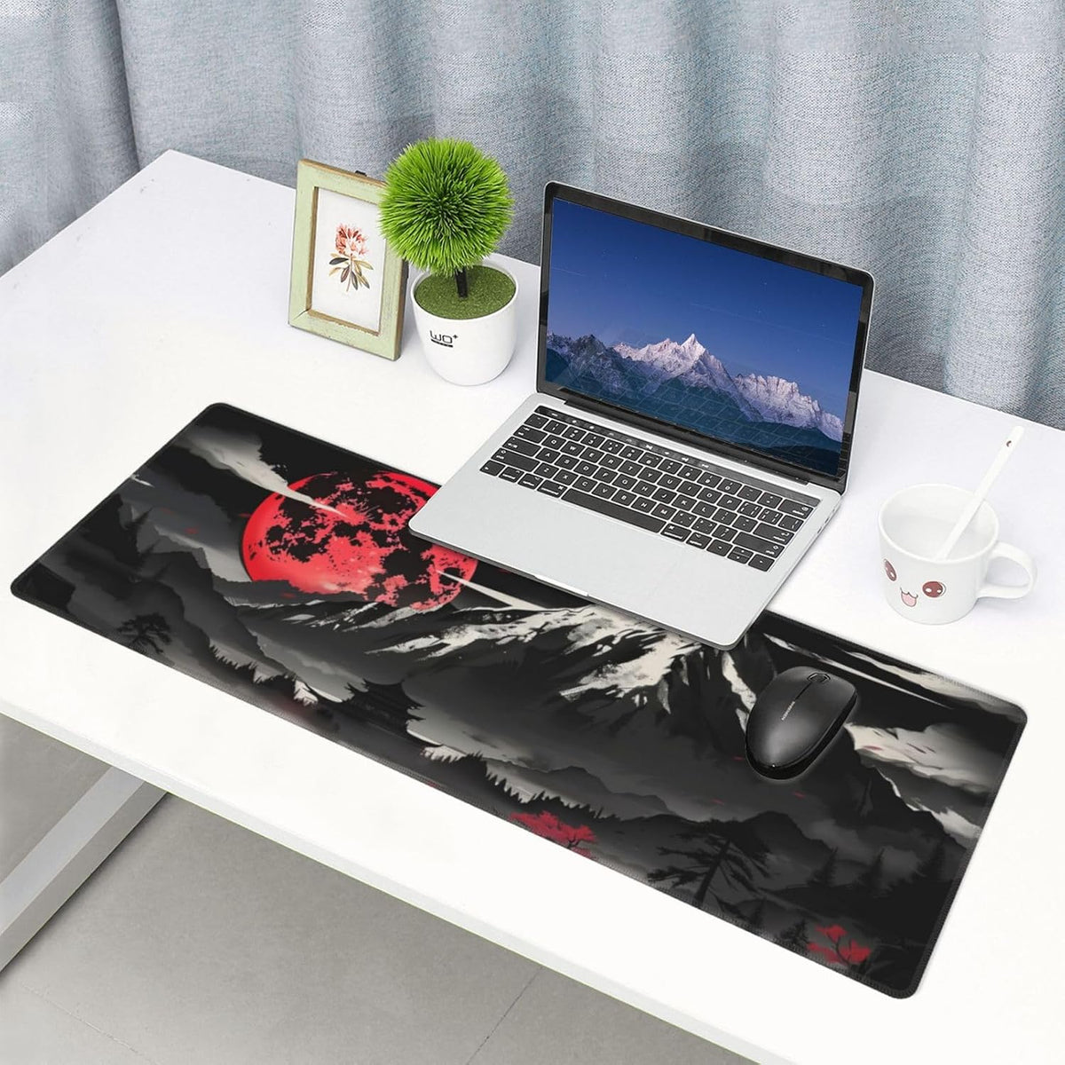 Japanese Mouse Pad, Large Japanese Desk Mat, XL Anime Gaming Keyboard Mat, Non-Slip Rubber Base, Big Extended Desk Protector for Home Office, 31.5”x11.8” - Colors B