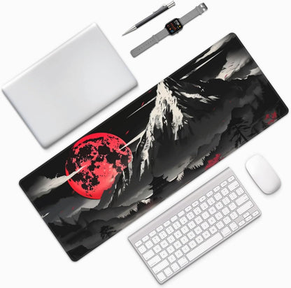 Japanese Mouse Pad, Large Japanese Desk Mat, XL Anime Gaming Keyboard Mat, Non-Slip Rubber Base, Big Extended Desk Protector for Home Office, 31.5”x11.8” - Colors B
