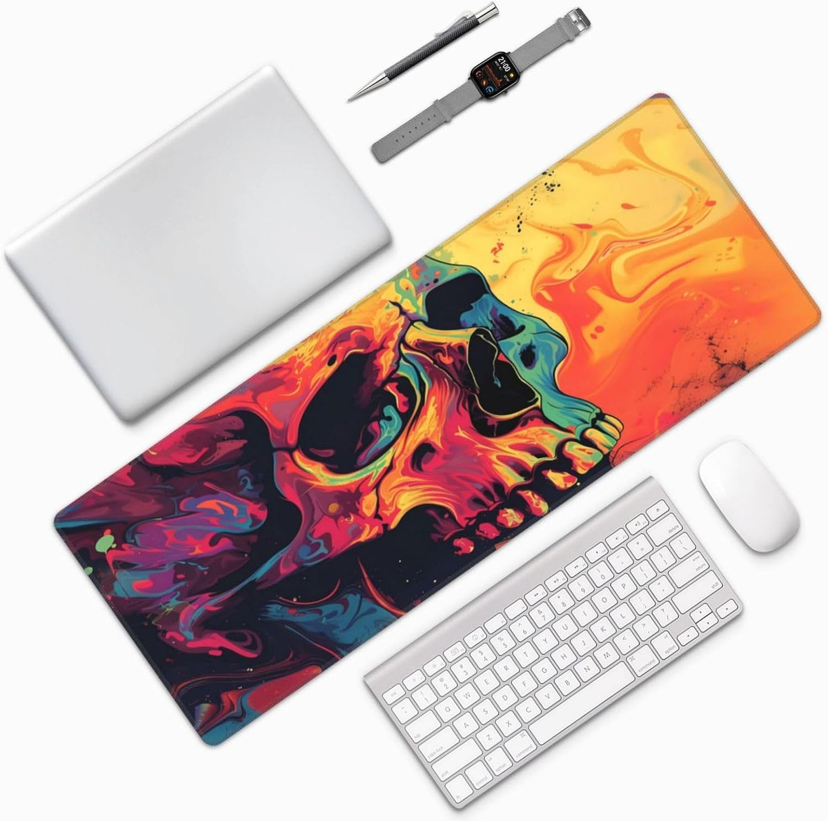 Japanese Mouse Pad, Large Japanese Desk Mat, XL Anime Gaming Keyboard Mat, Non-Slip Rubber Base, Big Extended Desk Protector for Home Office, 31.5”x11.8” - Colors B