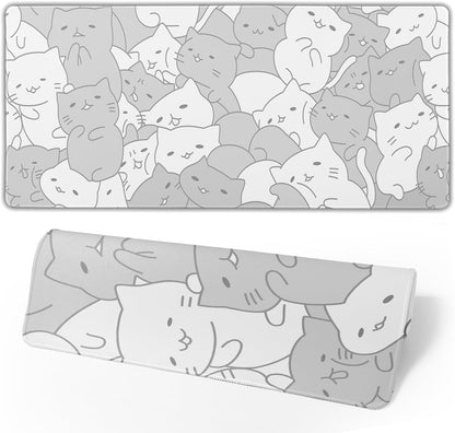 Japanese Mouse Pad, Large Japanese Desk Mat, XL Anime Gaming Keyboard Mat, Non-Slip Rubber Base, Big Extended Desk Protector for Home Office, 31.5”x11.8” - Colors B
