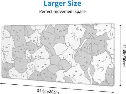 Japanese Mouse Pad, Large Japanese Desk Mat, XL Anime Gaming Keyboard Mat, Non-Slip Rubber Base, Big Extended Desk Protector for Home Office, 31.5”x11.8” - Colors B