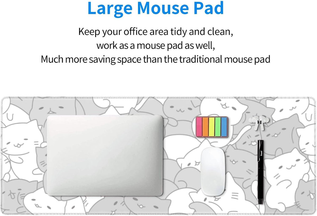 Japanese Mouse Pad, Large Japanese Desk Mat, XL Anime Gaming Keyboard Mat, Non-Slip Rubber Base, Big Extended Desk Protector for Home Office, 31.5”x11.8” - Colors B