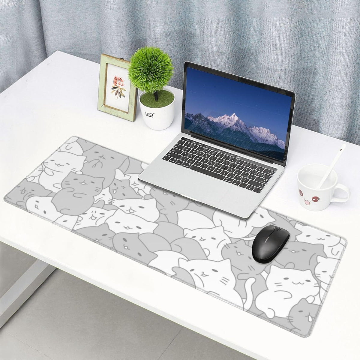 Japanese Mouse Pad, Large Japanese Desk Mat, XL Anime Gaming Keyboard Mat, Non-Slip Rubber Base, Big Extended Desk Protector for Home Office, 31.5”x11.8” - Colors B