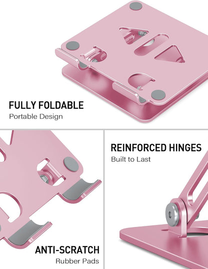 Tablet Stand for Desk,Adjustable Tablet Holder,Rose Gold
