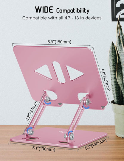 Tablet Stand for Desk,Adjustable Tablet Holder,Rose Gold