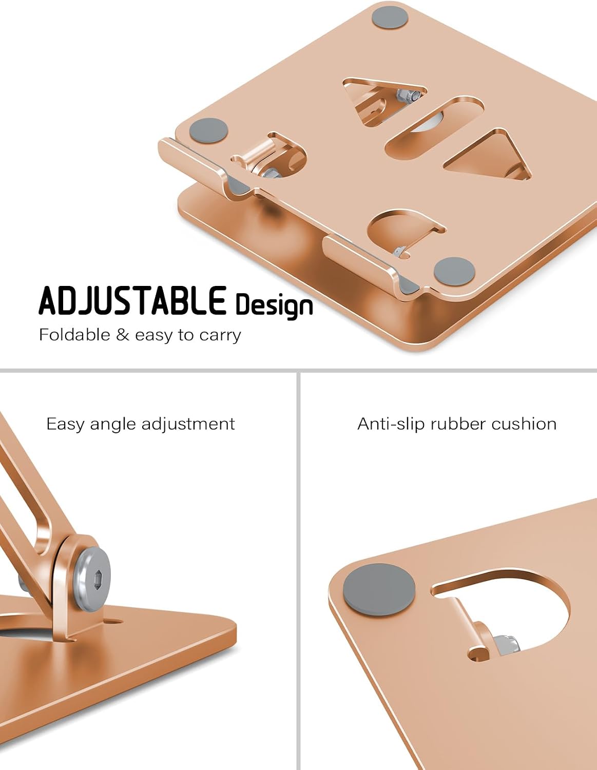 Tablet Stand for Desk,Adjustable Tablet Holder,Rose Gold