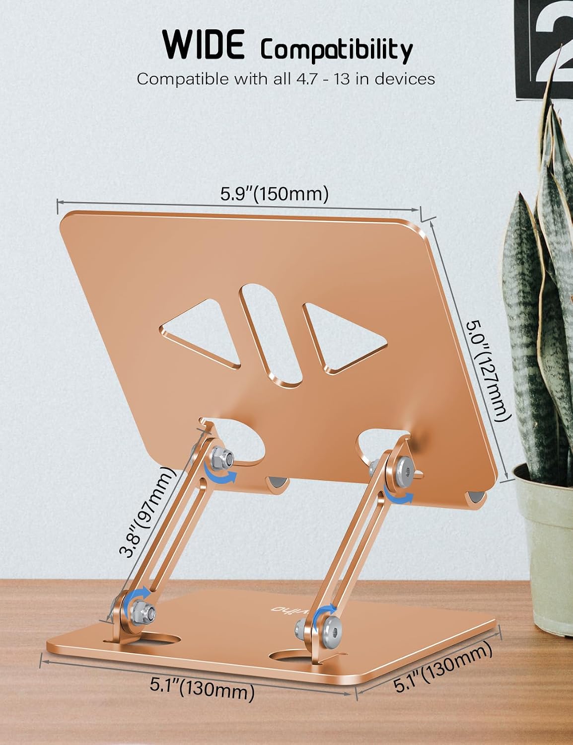 Tablet Stand for Desk,Adjustable Tablet Holder,Rose Gold