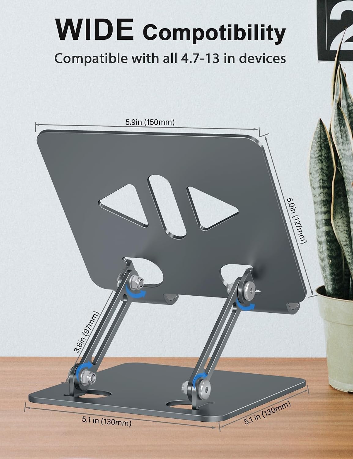 Tablet Stand for Desk,Adjustable Tablet Holder,Rose Gold