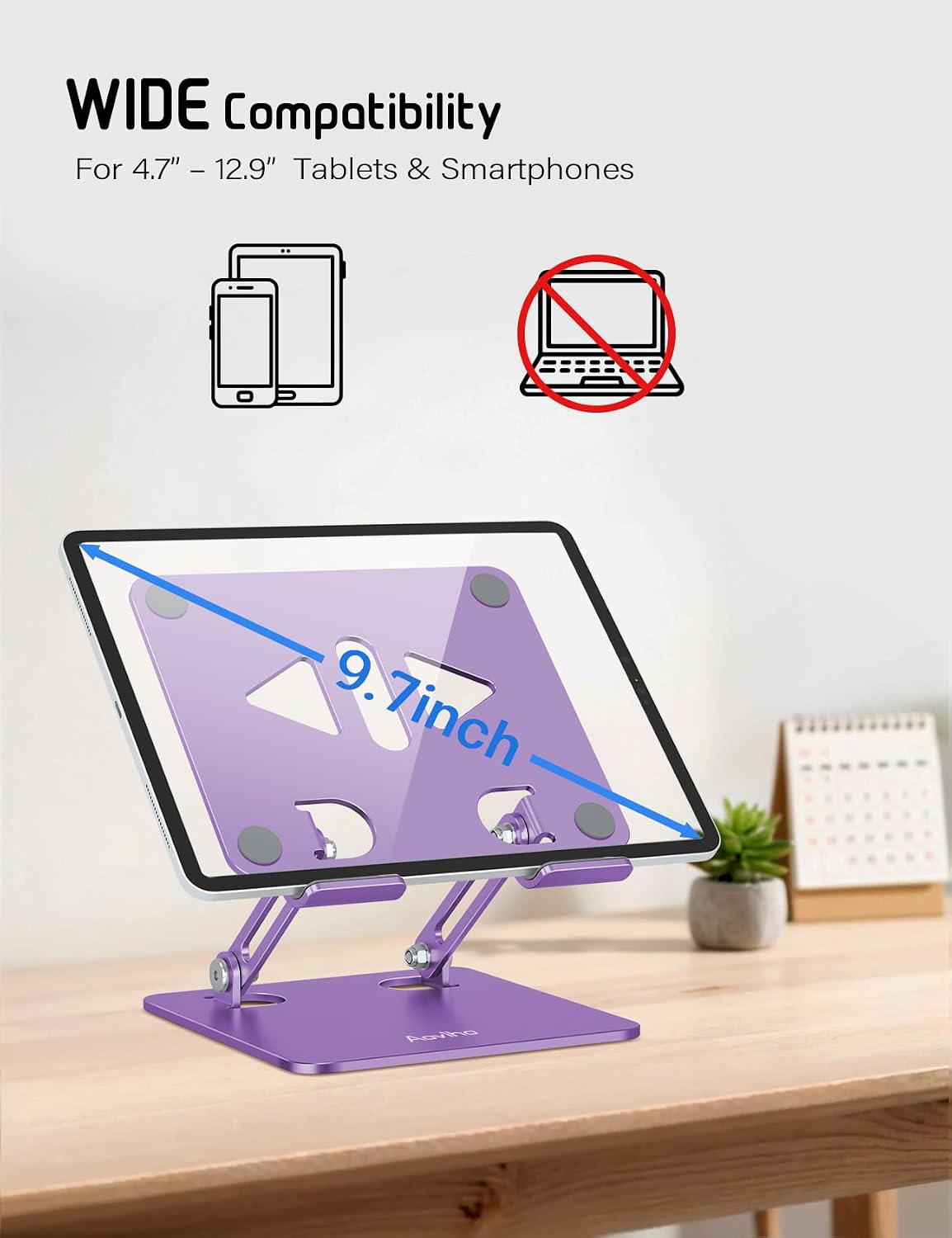 Tablet Stand for Desk,Adjustable Tablet Holder,Rose Gold