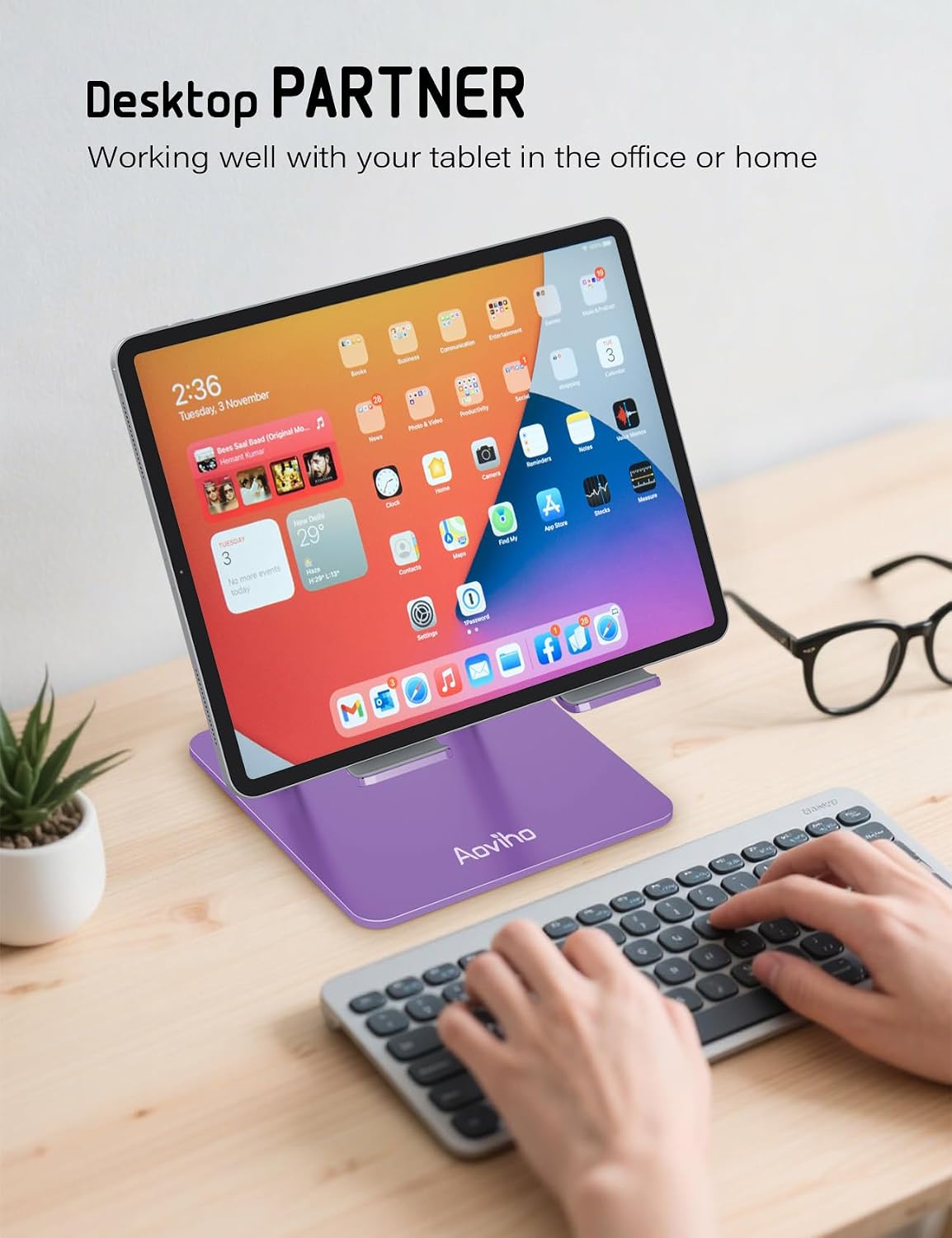 Tablet Stand for Desk,Adjustable Tablet Holder,Rose Gold