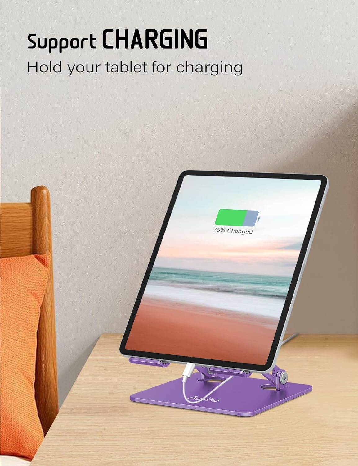 Tablet Stand for Desk,Adjustable Tablet Holder,Rose Gold