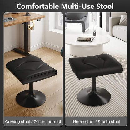 Office Foot Rest Under Desk Ottoman, Height Adjustable, Black