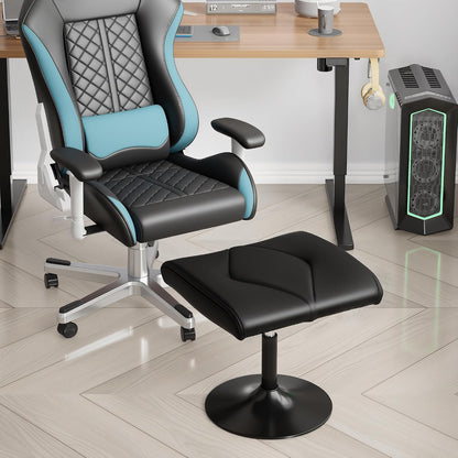 Office Foot Rest Under Desk Ottoman, Height Adjustable, Black
