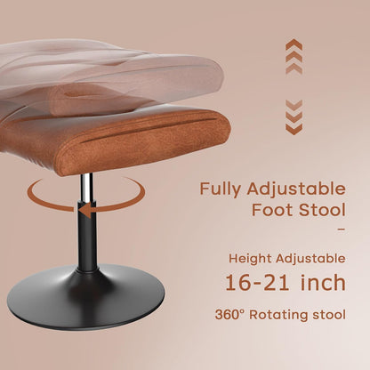 Office Foot Rest Under Desk Ottoman, Height Adjustable, Black