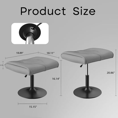 Office Foot Rest Under Desk Ottoman, Height Adjustable, Black