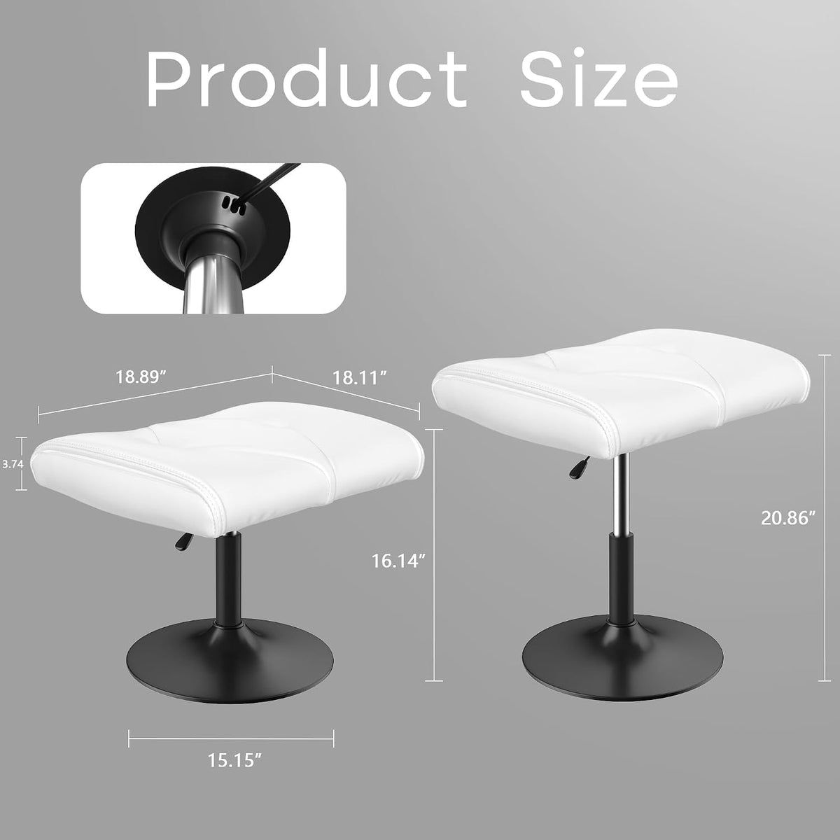 Office Foot Rest Under Desk Ottoman, Height Adjustable, Black