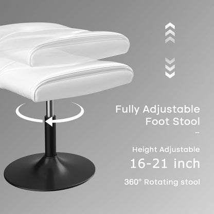 Office Foot Rest Under Desk Ottoman, Height Adjustable, Black