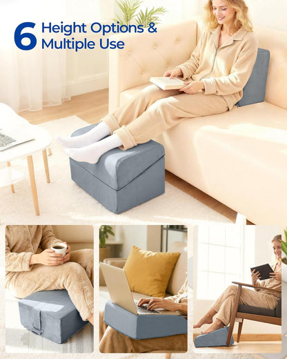 Adjustable Heights Foot Rest for Under Desk at Work, Grey
