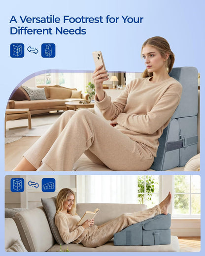 Adjustable Heights Foot Rest for Under Desk at Work, Grey