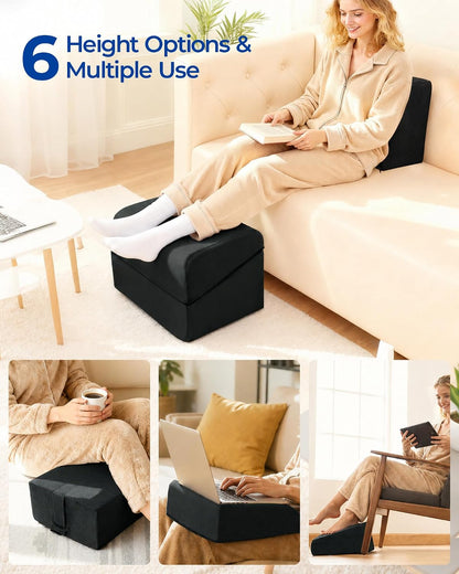 Adjustable Heights Foot Rest for Under Desk at Work, Grey