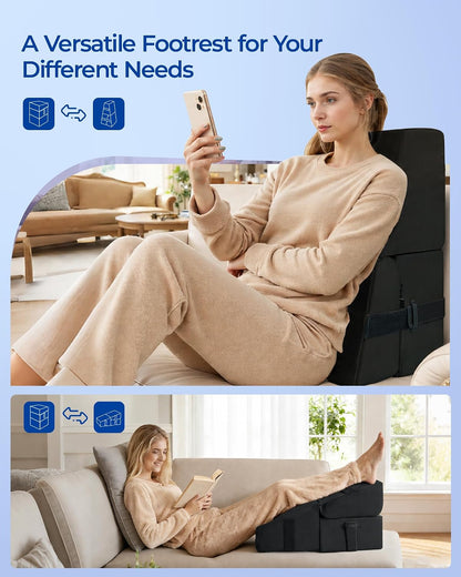 Adjustable Heights Foot Rest for Under Desk at Work, Grey