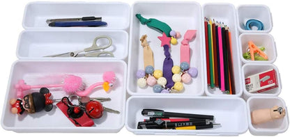Interlocking Desk Drawer Organizer Separators for Kitchen, Bathroom, Makeup, Office (Set of 10)