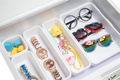 Interlocking Desk Drawer Organizer Separators for Kitchen, Bathroom, Makeup, Office (Set of 10)