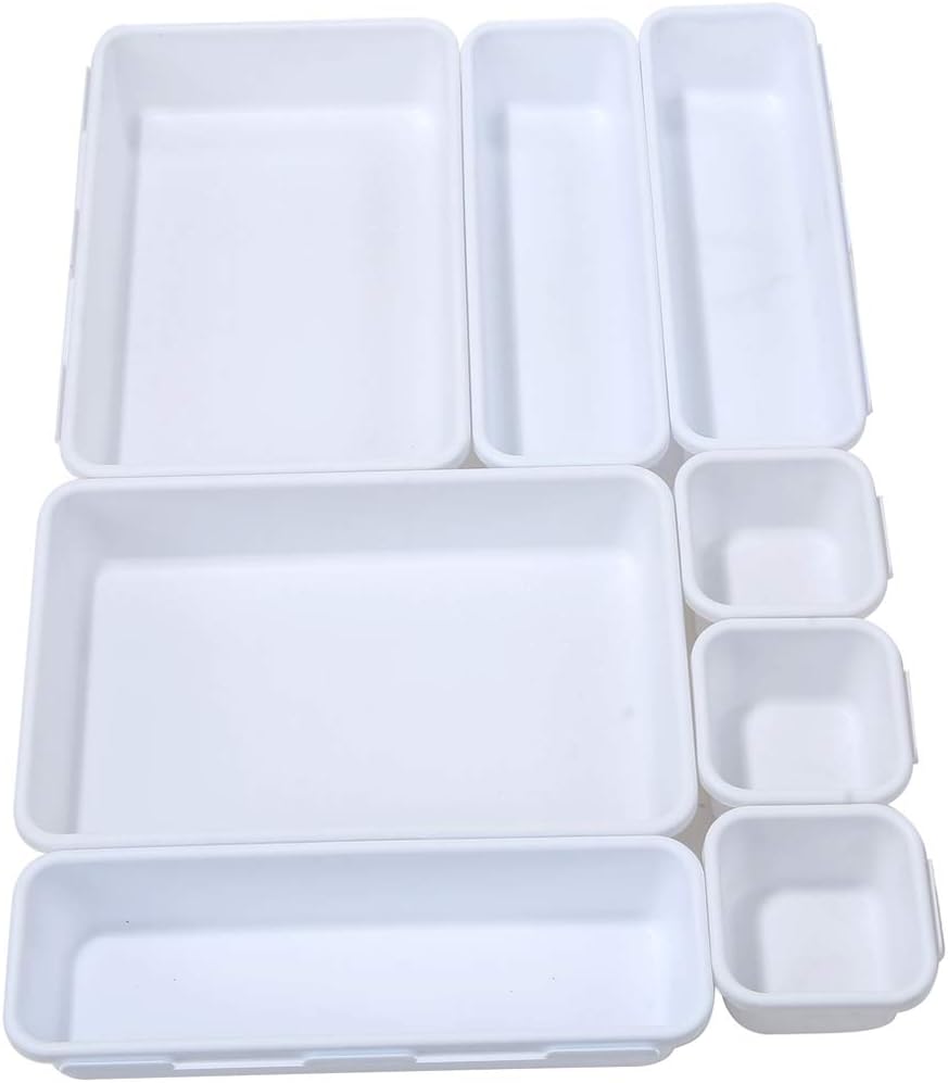 Interlocking Desk Drawer Organizer Separators for Kitchen, Bathroom, Makeup, Office (Set of 10)