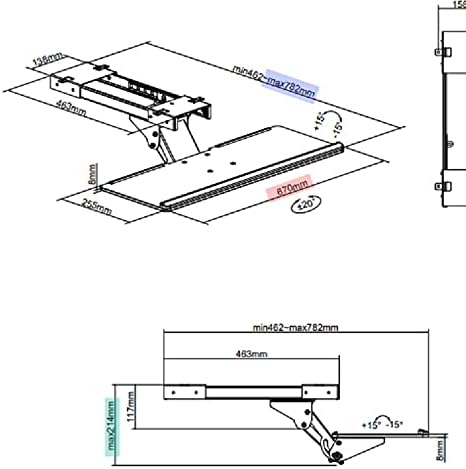 Under Desk-Mount Keyboard Tray, 26.4” Wide, Adjustable (KBTRAYADJ)