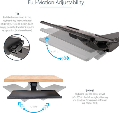 Under Desk-Mount Keyboard Tray, 26.4” Wide, Adjustable (KBTRAYADJ)