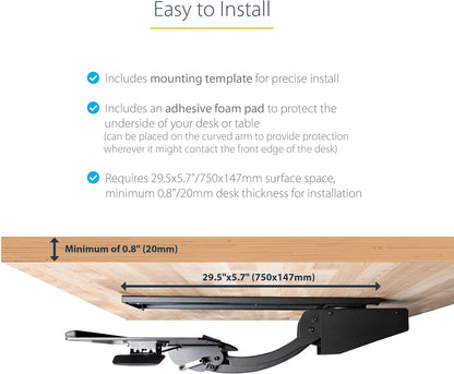 Under Desk-Mount Keyboard Tray, 26.4” Wide, Adjustable (KBTRAYADJ)