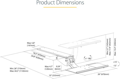 Under Desk-Mount Keyboard Tray, 26.4” Wide, Adjustable (KBTRAYADJ)