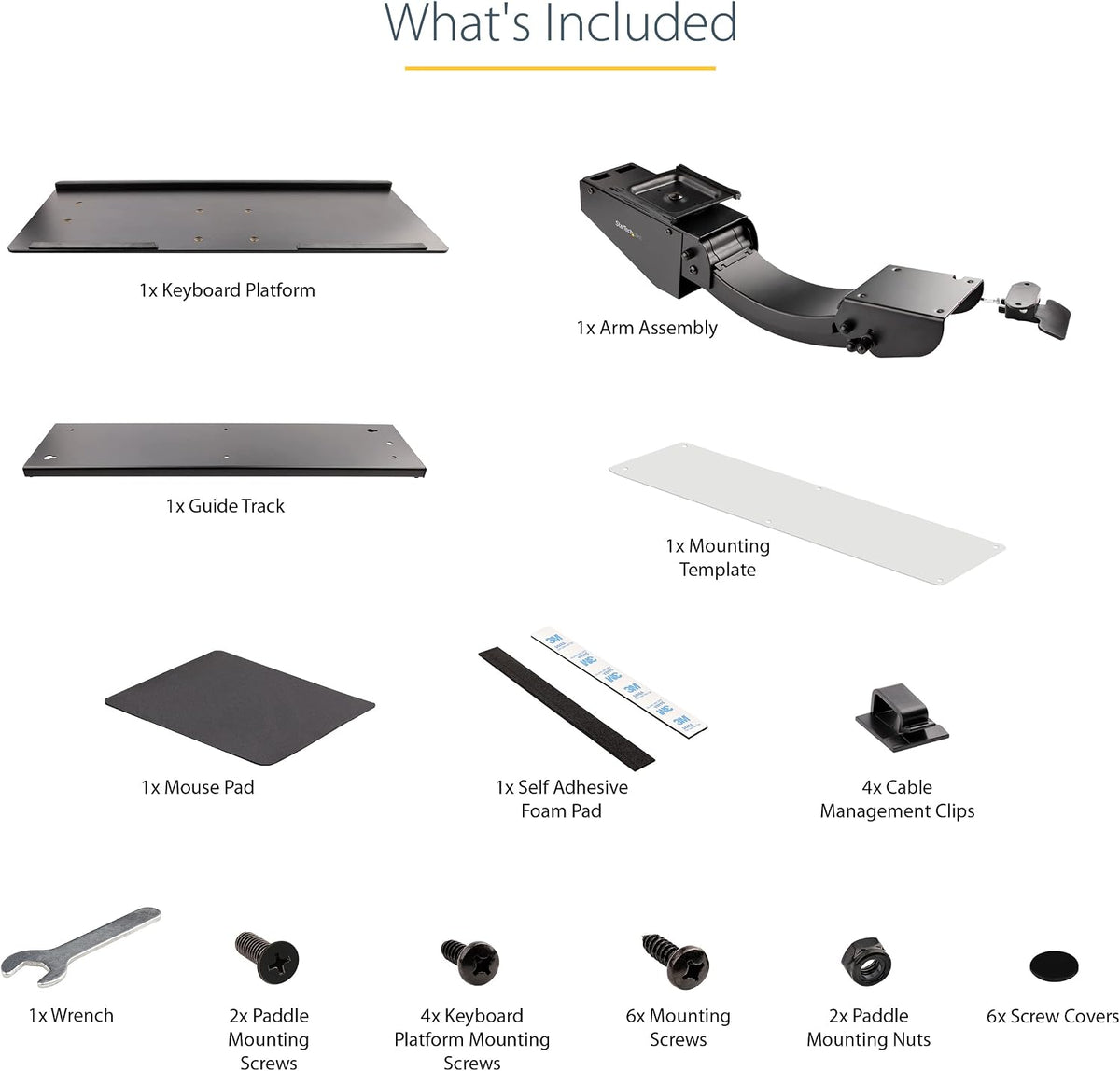 Under Desk-Mount Keyboard Tray, 26.4” Wide, Adjustable (KBTRAYADJ)