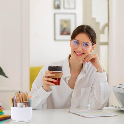 360 Degree Rotating Pencil Pen Holder for Desk, Dual-Purpose Desk Organizer, Rotating Pencil Cup with 5 Slots, Office Supplies, Desk Decor for Office, School, Home