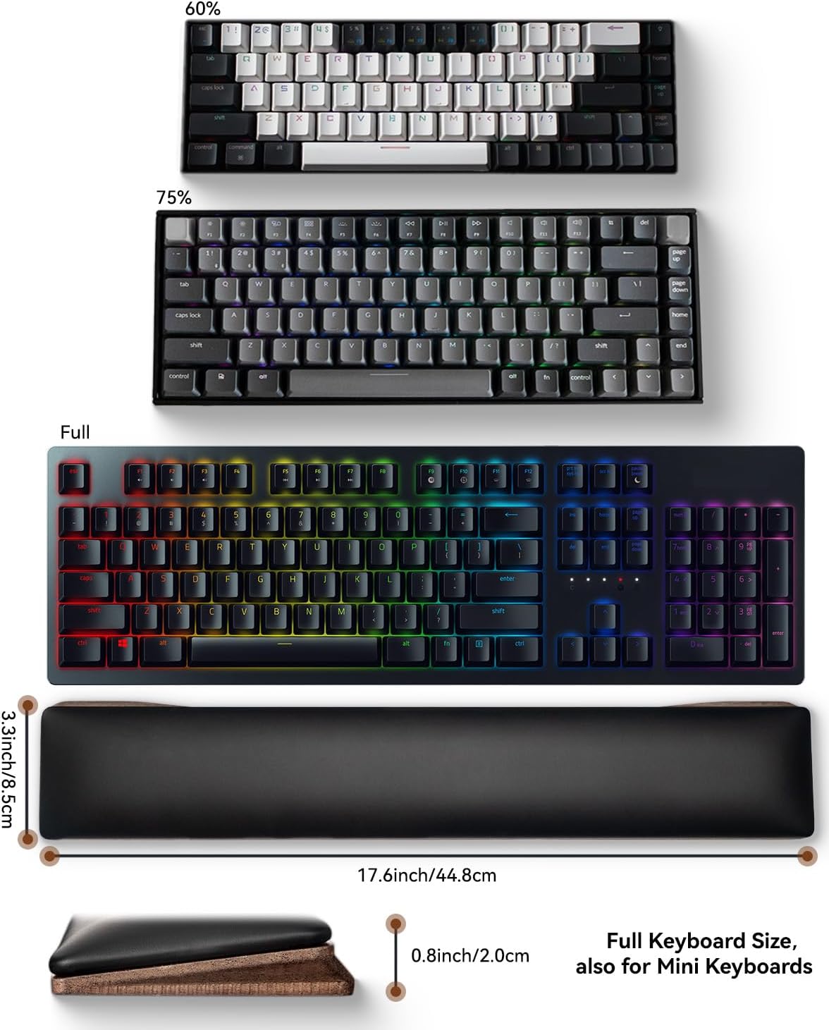 Keyboard Wrist Rest, Wooden Wrist Rest for Computer Keyboards