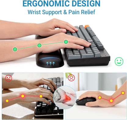 Keyboard Wrist Rest, Wooden Wrist Rest for Computer Keyboards