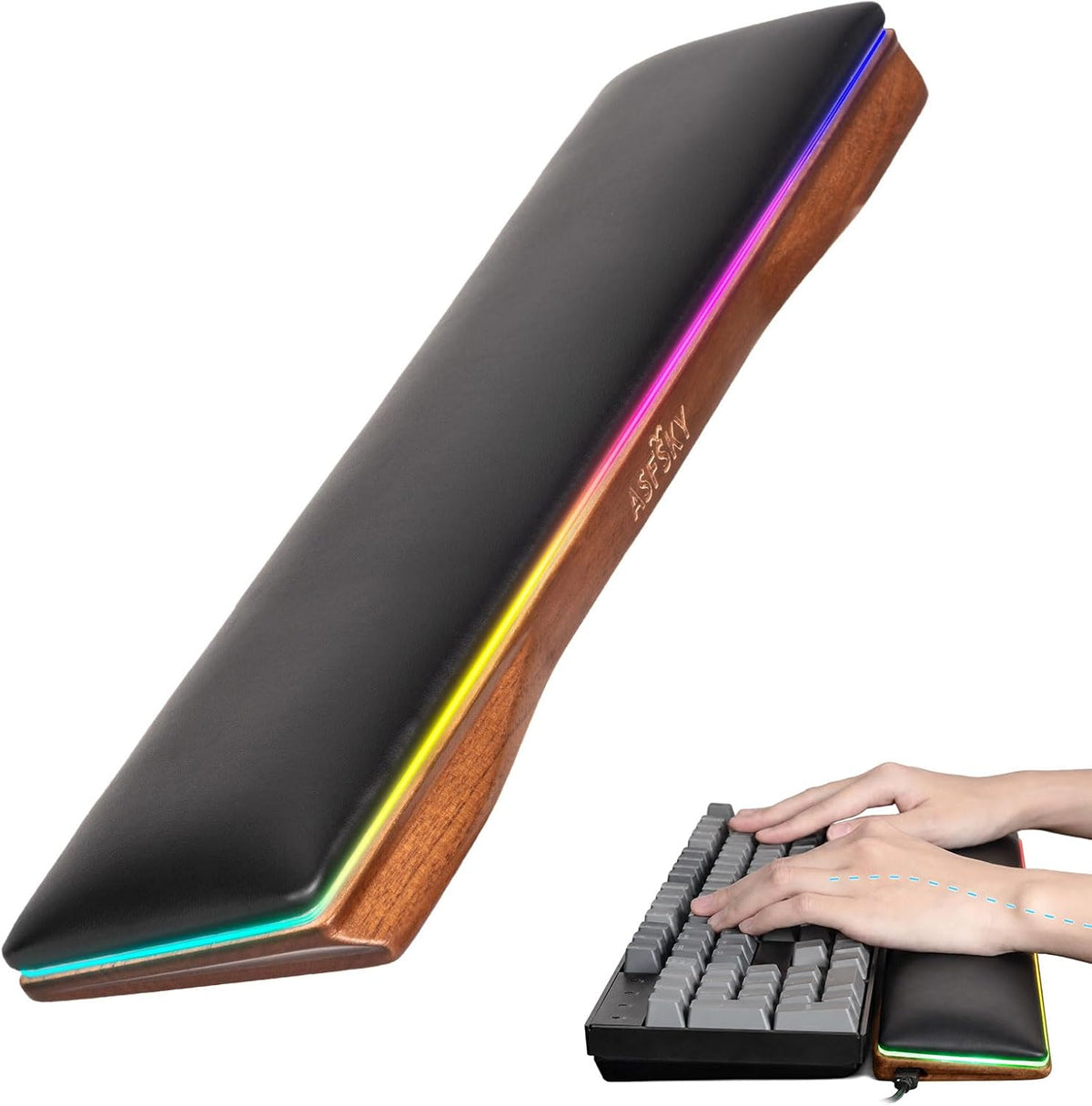 Keyboard Wrist Rest, Wooden Wrist Rest for Computer Keyboards