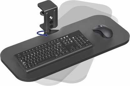 Black Clamp-on 23 x 10 in Rotating Keyboard Tray, MOUNT-KB04CB